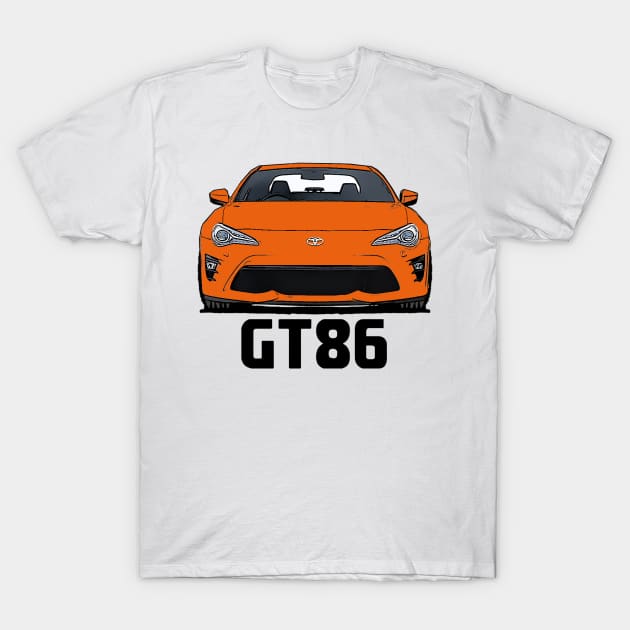 Toyota GT86/Subaru BRZ - Orange T-Shirt by Woreth